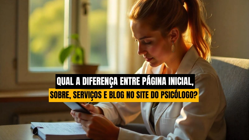 Qual a Diferença Entre Página Inicial, Sobre, Serviços e Blog no Site do Psicólogo?